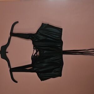 Victoria Secret faux leather corset bra